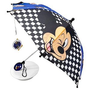 Kids Umbrella Cartoon Mickey Mouse 21”/53cm, with Clamshel handle, Blue Color